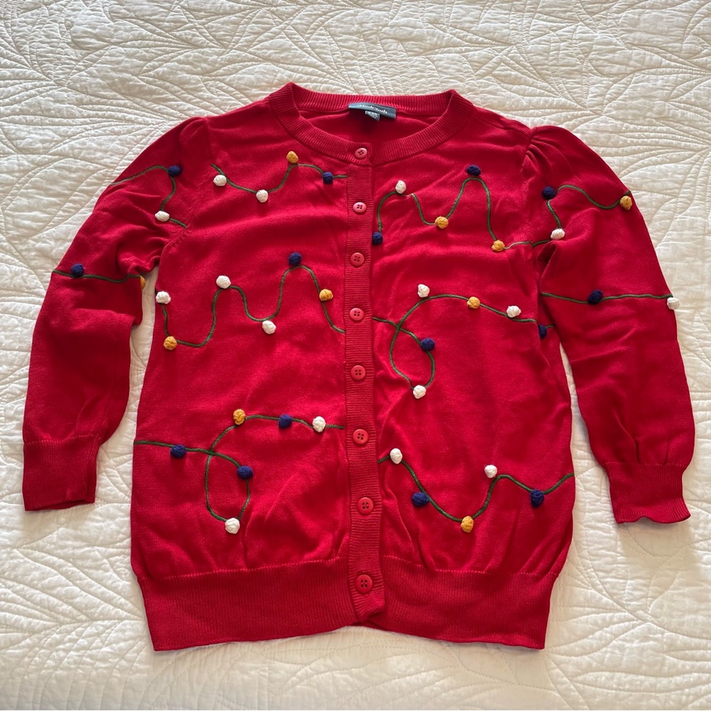 LIKE NEW ModCloth XXS Christmas Lights Holiday Sweater Cardigan